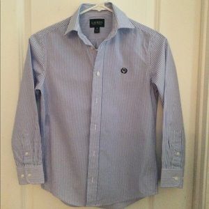 Ralph Lauren Polo Boy Blue and White Striped Shirt